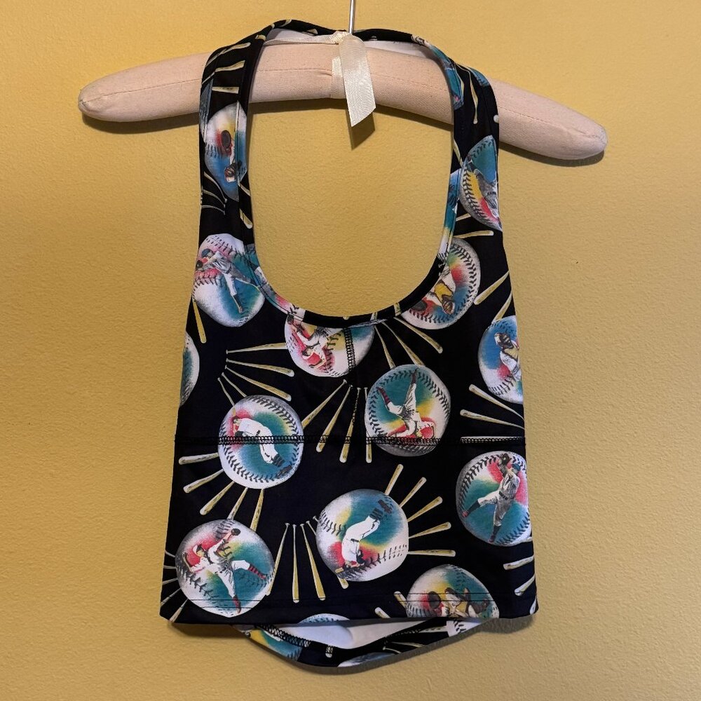 Fashion Brand Company Baseballs Bra Yoga Halter Top